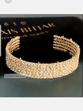 Alexis Bittar Gold Crystal Pavé Cuff Bracelet